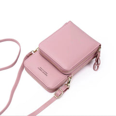 Women's Soft Leather Cell Phone Purse Crossbody Handbag