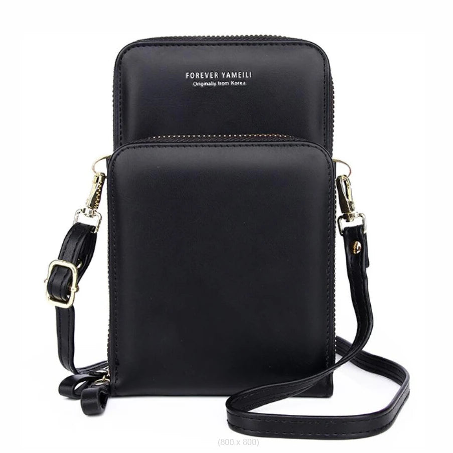 Women's Soft Leather Cell Phone Purse Crossbody Handbag