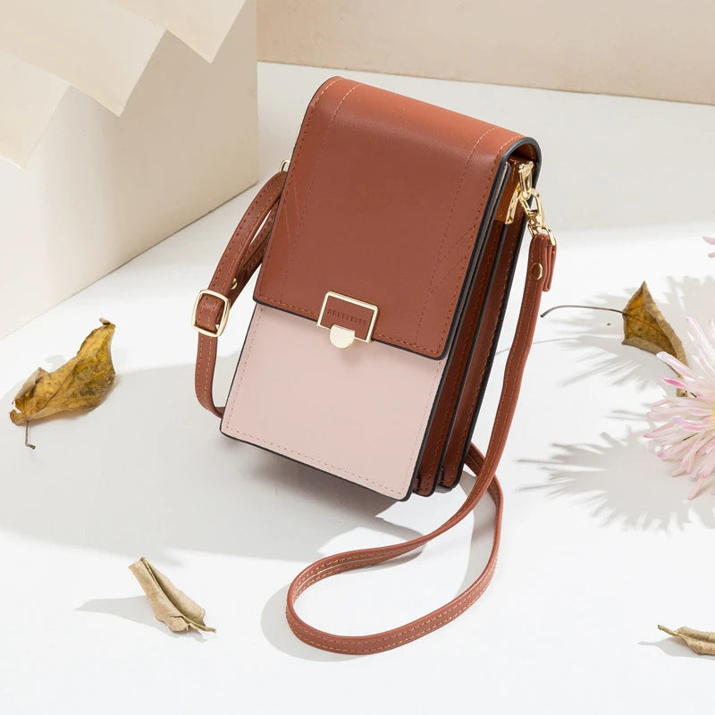 Soft Leather Wallets Cell Phone Purse Crossbody Strap Handbag