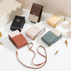 Soft Leather Wallets Cell Phone Purse Crossbody Strap Handbag