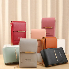 Soft Leather Crossbody Cell Phone Purse for Women