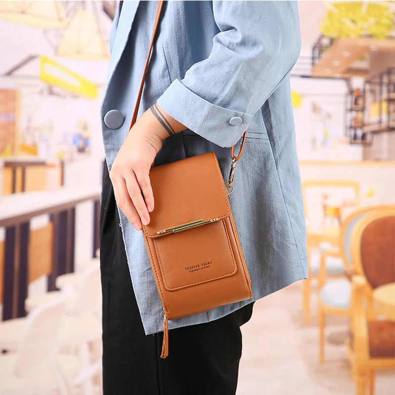 Soft Leather Wallets Touch Screen Cell Phone Purse Handbag
