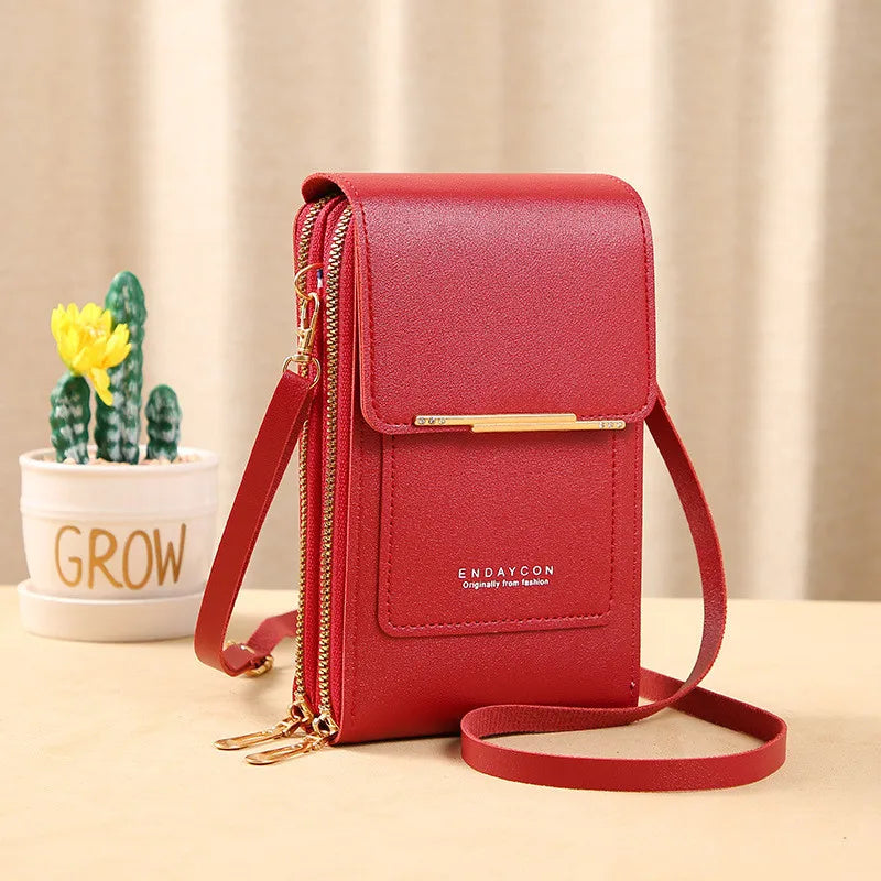 Soft Leather Cell Phone Purse for Women