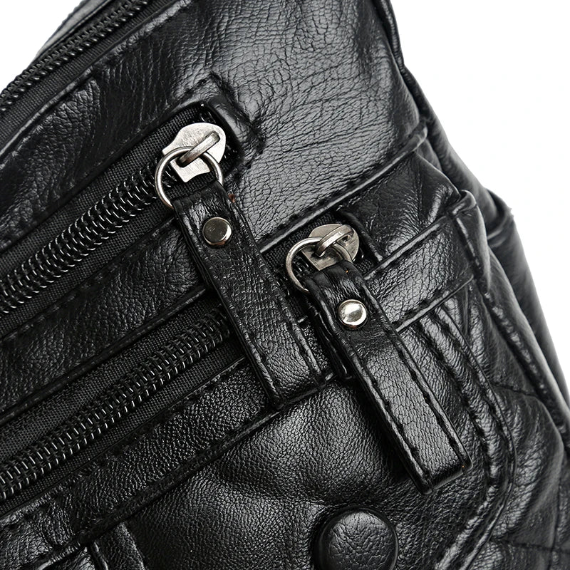Women Messenger Bags PU Leather Shoulder Bag Gift for Middle Aged Female