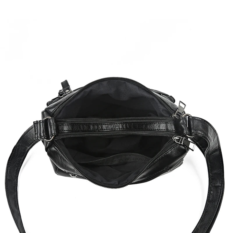 Women Messenger Bags PU Leather Shoulder Bag Gift for Middle Aged Female