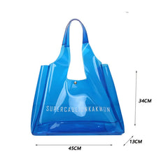 Women PVC Shopping Bag Large Capacity Tote