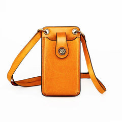 Leather Flap Bag Cell Phone Purse Crossbody Handbag