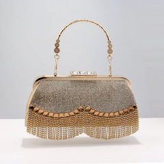 Diamond-Studded Tassel Evening Bags Wedding Purse
