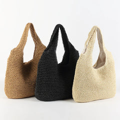 Women Beach Bags Straw Shoulder Travel Tote Large Handbags