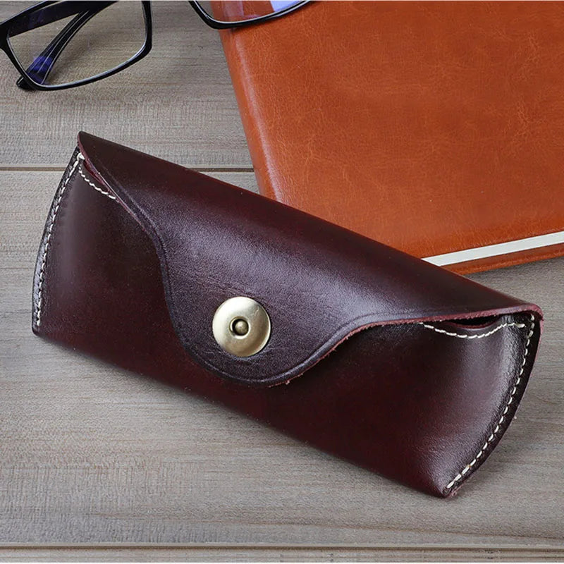 Leather Belt Bag Glasses Case Hard Waist Pouch Eyeglasses Holder
