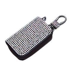 Bling Crystal Car Key Case Wallet Rhinestone Keychain Zipper Bag