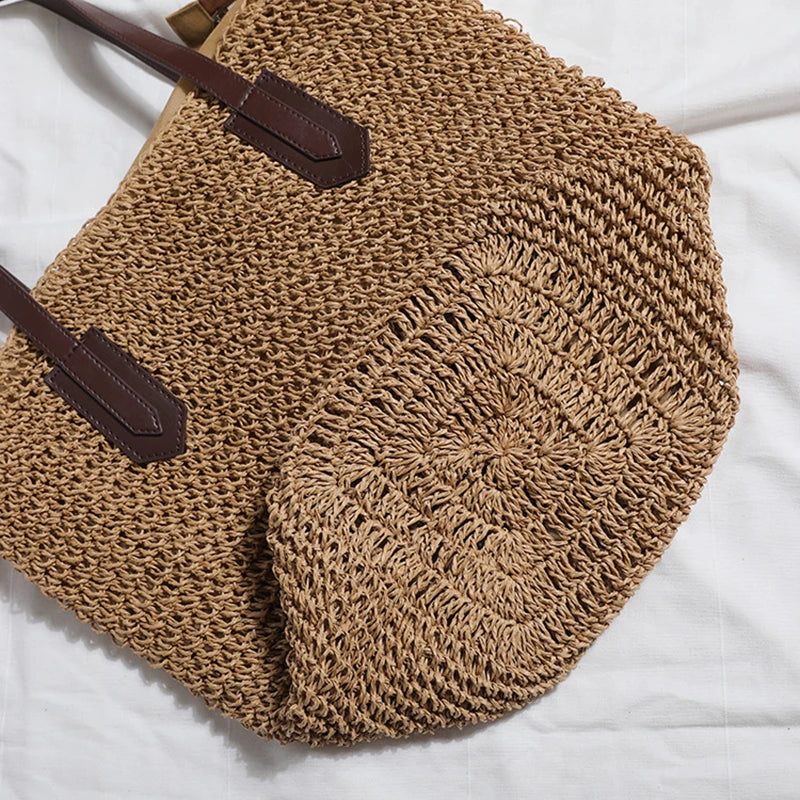 Boho Handbag Summer Straw Bags Large Capacity Shoulder Tote