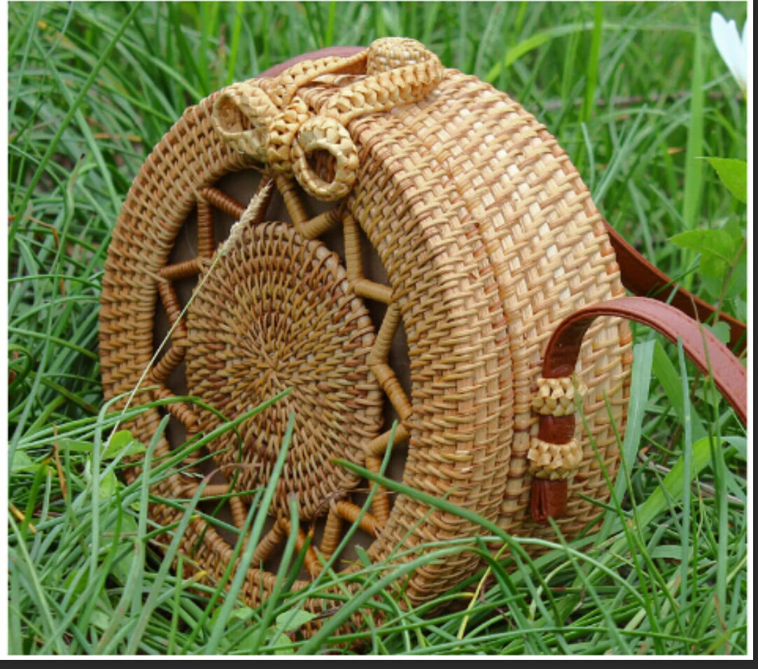 Boho Rattan Shoulder Bag Classic Crossbody Handbag