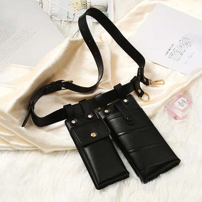 Women Leather Fanny Pack Belt Bag Waterproof Waist Pack