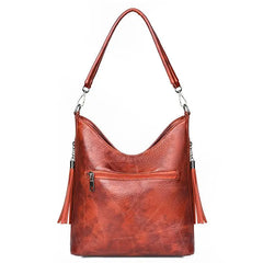 Vintage Soft Leather Bucket Bag for Women Shoulder Cross Body Handbag