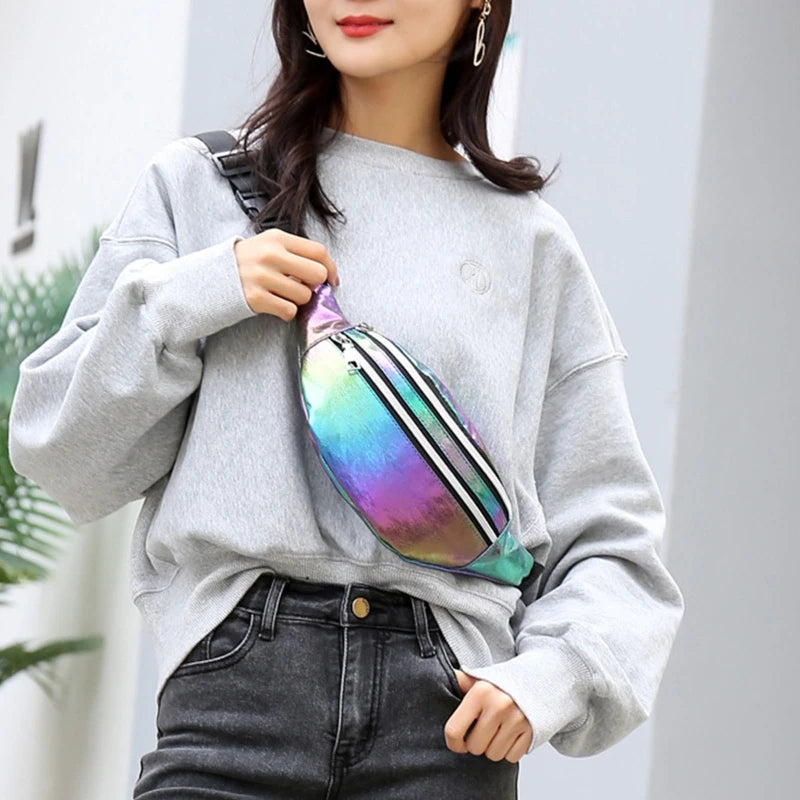 Women Holographic Bum Bag Waist Pack Shoulder Phone Pouch