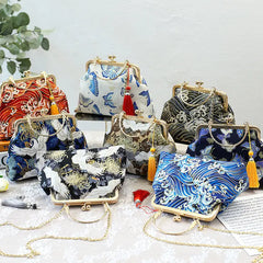 Women Butterfly Embroidery Evening Bag Party Clutch Messenger Wedding Bag