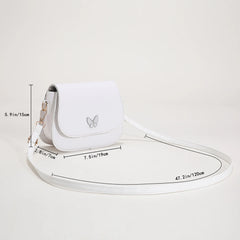 Women Butterfly Leather Shoulder Bag Small Square Bag Handbag