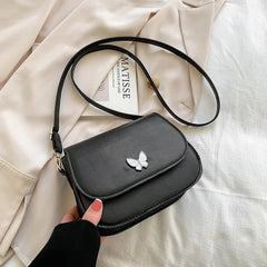 Women Butterfly Leather Shoulder Bag Small Square Bag Handbag