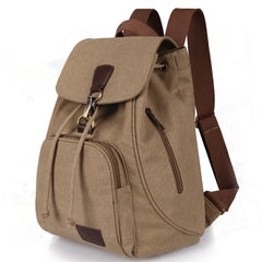 Women Canvas Backpack Vintage Drawstring Travel Bag Laptop