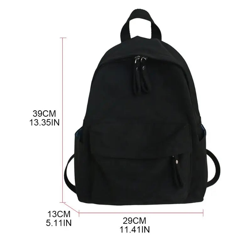 Women Canvas Backpack Large Capacity Daypack Travel Bookbag