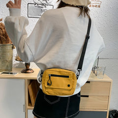 Canvas Shoulder Bag Japan Style Small Crossbody Student Purse Phone Pocket