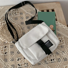 Women Canvas Messenger Bag Solid High Capacity Shoulder Bag