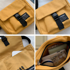 Women Canvas Messenger Bag Solid High Capacity Shoulder Bag