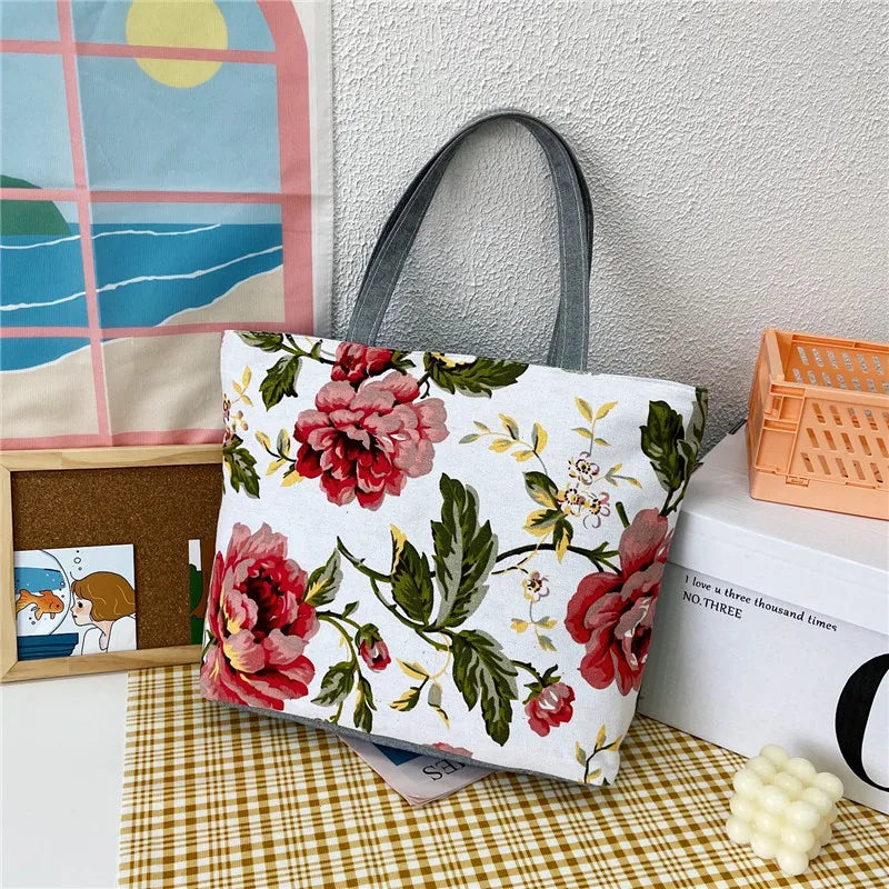Women Canvas Shoulder Bag Large Capacity Handbags Tote Bag