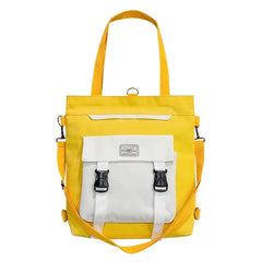 Women Canvas Bag Double Buckle Canvas Student Tutoring Bag Large Capacity