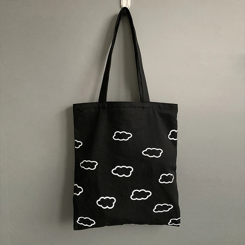 Clouds Printing Tote Shopping Bag for Women Canvas
