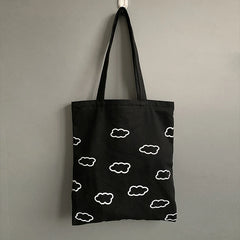 Clouds Printing Tote Shopping Bag for Women Canvas