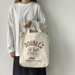 Women Canvas Crossbody Bag Cartoon Shoulder Canvas Bag For Girl