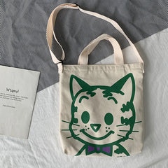 Women Canvas Crossbody Bag Cartoon Shoulder Canvas Bag For Girl