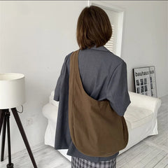 Canvas Crossbody Bag Large Capacity Shoulder Bag Retro Dumpling Hobos Bag