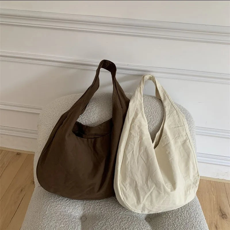 Canvas Crossbody Bag Large Capacity Shoulder Bag Retro Dumpling Hobos Bag