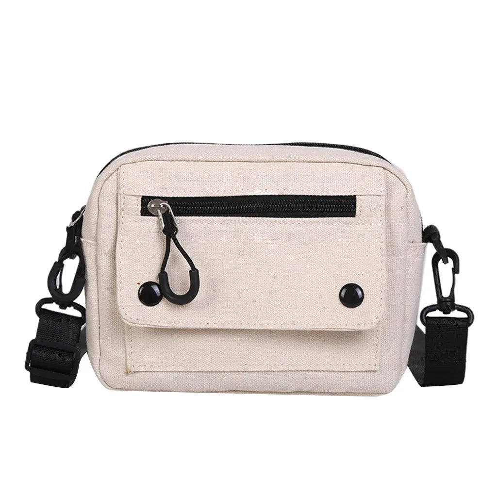 Women Canvas Flap Bag Casual Travel Mini Messenger Bag