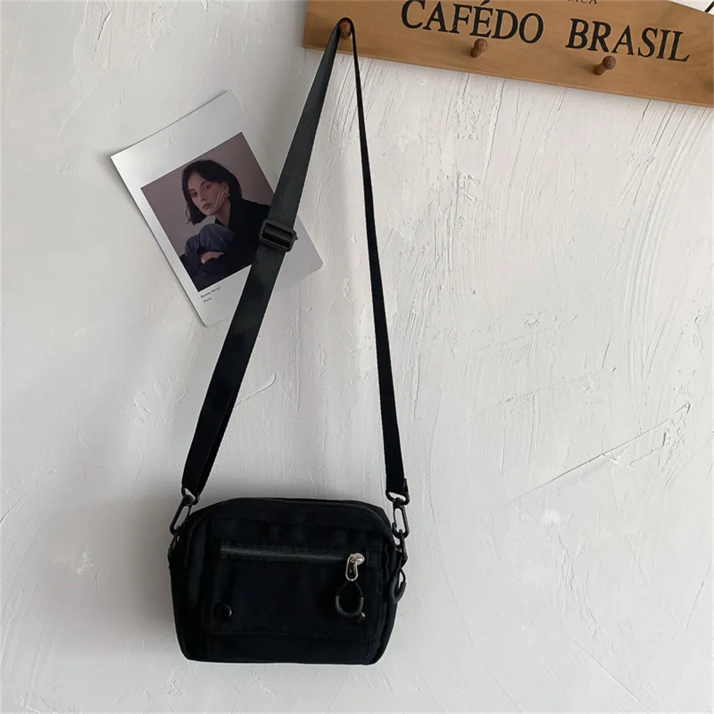 Women Canvas Flap Bag Casual Travel Mini Messenger Bag