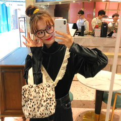 Women Canvas Handbag Flower Print Casual Large Capacity Shoulder Bag