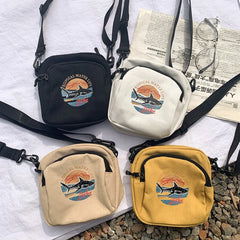 Canvas Handbags Mini Student Bag Phone Bags Crossbody Bags