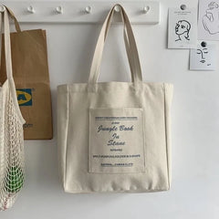 Jungle Book Print Canvas Shoulder Bag Large Capacity Tote Bag