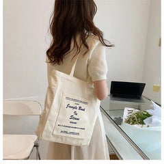 Jungle Book Print Canvas Shoulder Bag Large Capacity Tote Bag