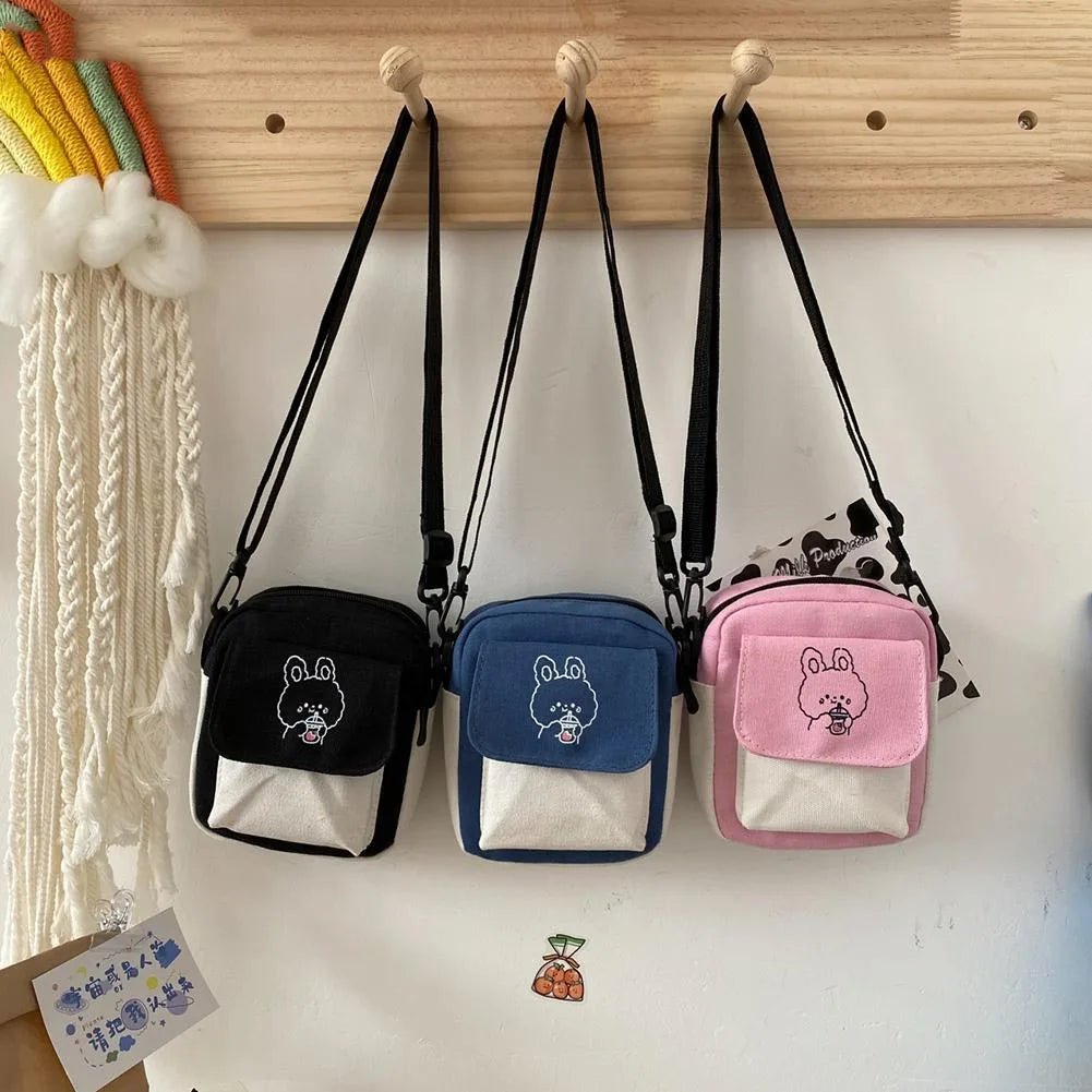 Cartoon Printed Shoulder Messenger Bag Hit Flap Purse Casual Handbag