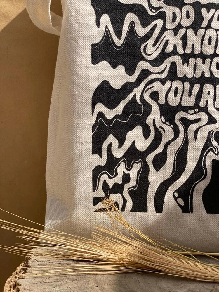 Y2K Graffiti Canvas Shopper Bag Eco Handbag Tote