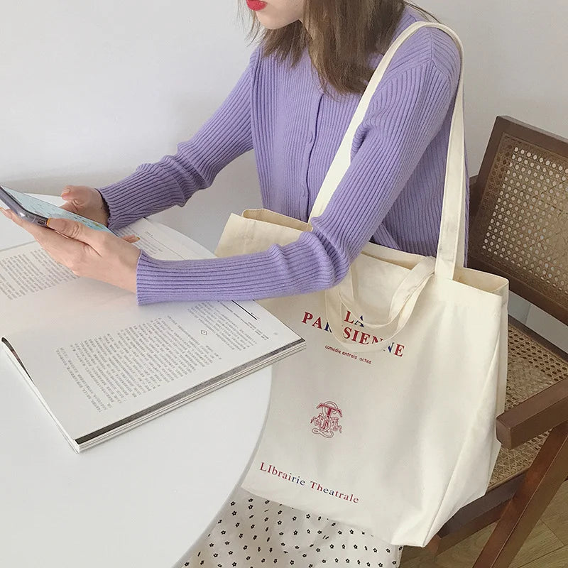 Women Canvas Shopping Bags Large Eco Friendly Handbag