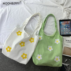 Women Canvas Shoulder Bag Large Cotton Cloth Tote Shopper Bags Shoppers Fabric H