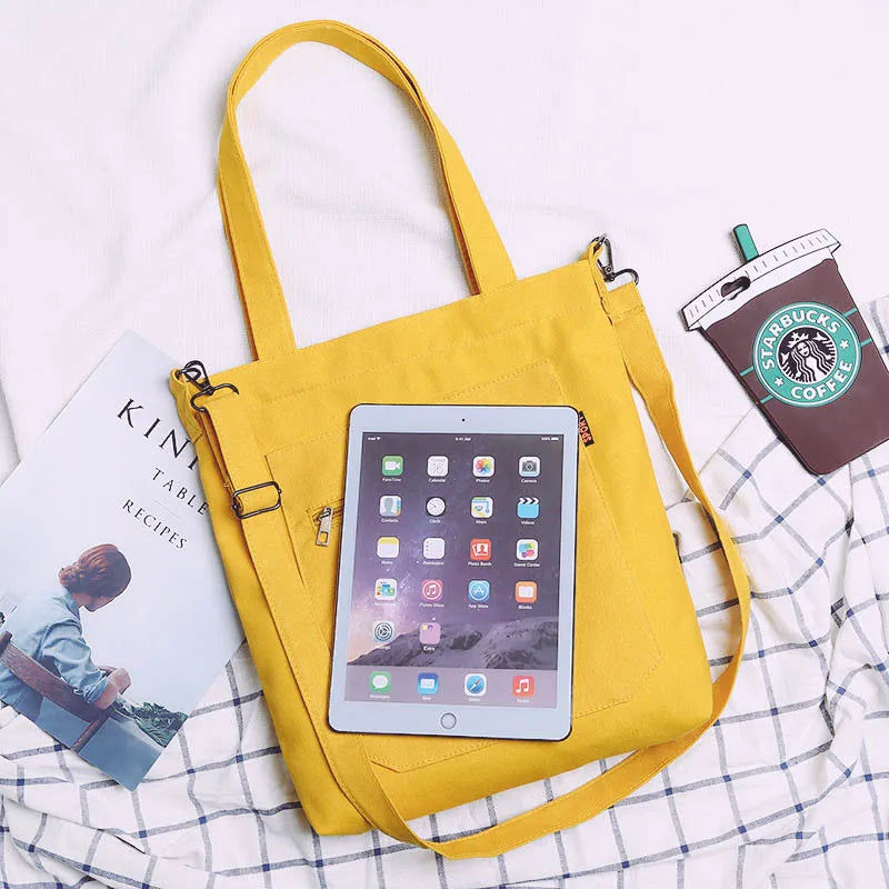Canvas Shoulder Bag Large Capacity Women Shopping Bag Casual Tote