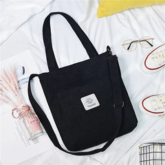 Soft Corduroy Canvas Shoulder Bag for Women