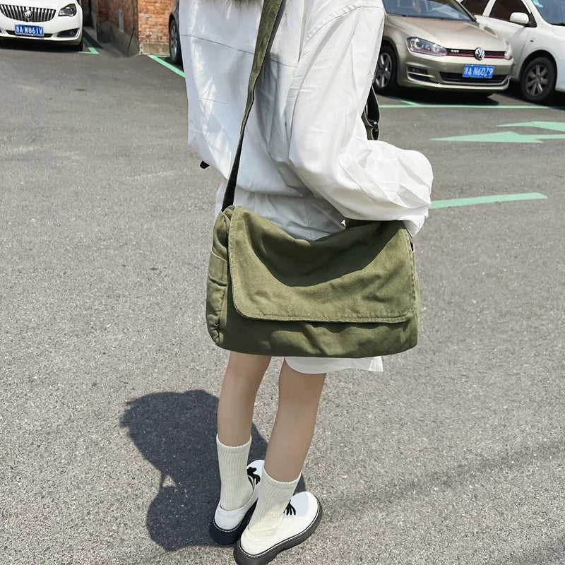 Women Canvas Shoulder Bag Leisure Handbags And Purse Crossbody Bags