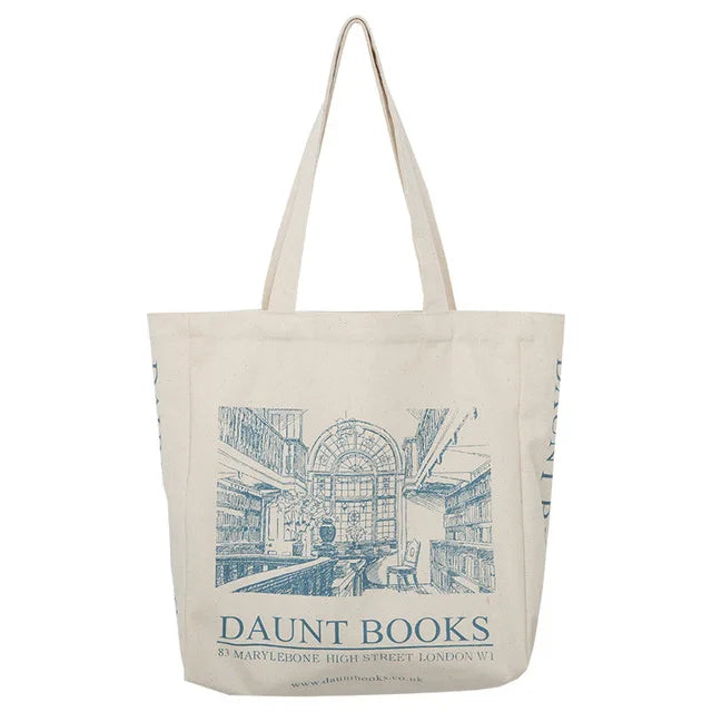 London Daunt Books Canvas Shoulder Bag for Women